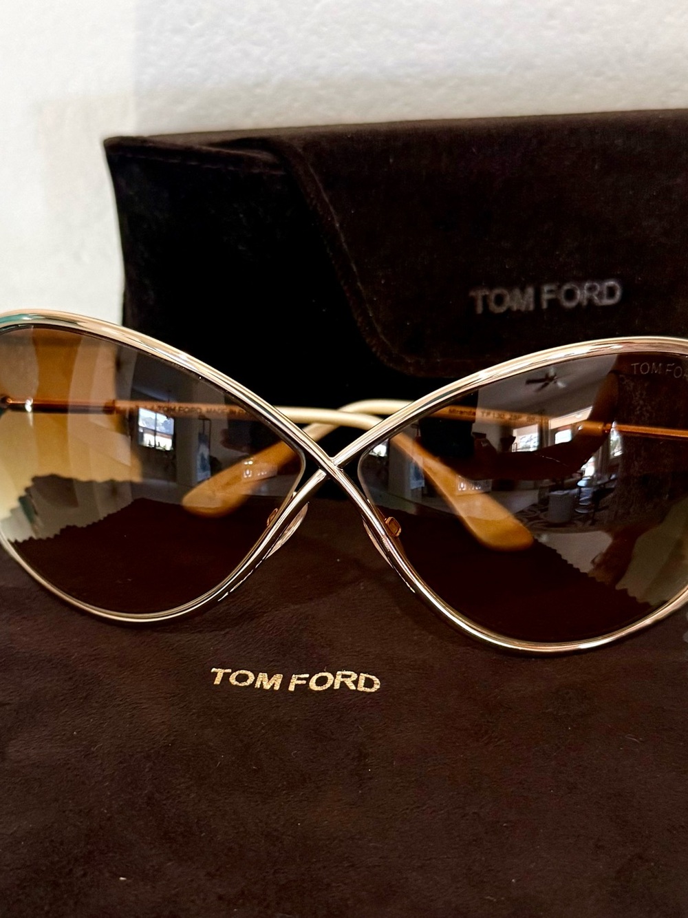 Tom Ford Women's Miranda Brown Gradient Aviator Sunglasses/ Authentic!